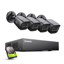 SANNCE 8CH 1080P Lite 5IN1 DVR 2MP Wired Security Camera System AI Detection