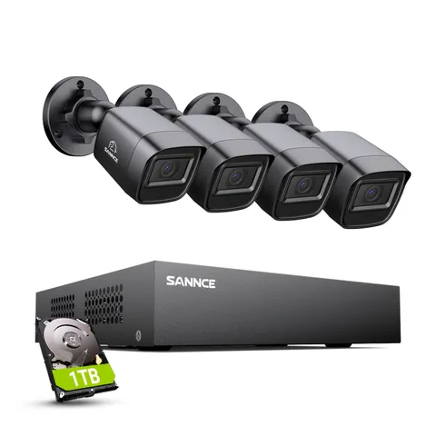 SANNCE 8CH 1080P Lite 5IN1 DVR 2MP Wired Security Camera System AI Detection