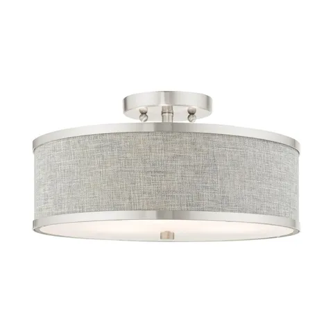 Livex Lighting 60423-91 Park Ridge Collection 3-Light 15 x 15 x 8, Nickel