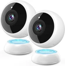 Magnetic Security Camera 2Pack: No Drill Install 1Min 12KG Pull for Iron Door Re