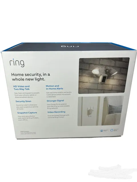 RING FLOODLIGHT CAM AND CHIME PRO HARDWIRED - WHITE