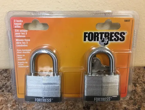 Master Lock 1805T Fortress Series 2 in. W Laminated Steel Padlock Pk of 2