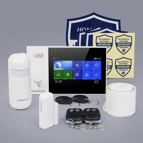 HOMSECUR Wireless WIFI 4G 2G RFID LCD Burglar Intruder Alarm System