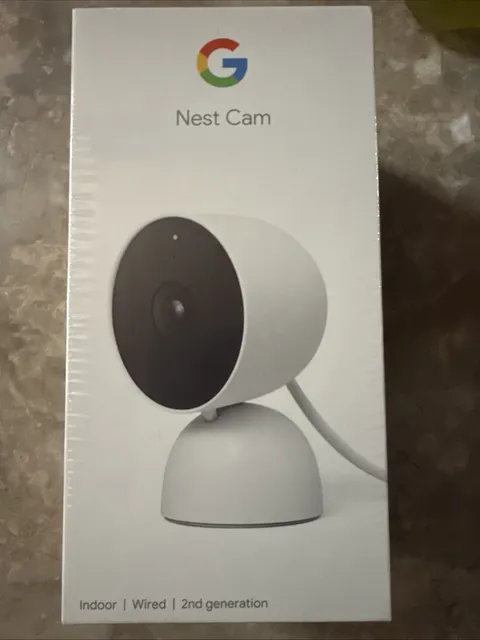 Google Nest Indoor Security Cam 1080p (Wired) 2nd Generation Color: Snow SEALED