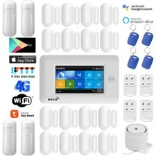 V53 Tuya APP Alexa WiFi+4G Wireless 4.3' Touch Keypad Home Security Alarm System