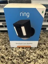 Ring Spotlight Cam Outdoor Battery Powered Security Camera - Black New Sealed
