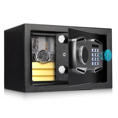 MUNBYN Smart Biometric Fingerprint Safe, 3Way Access Lock Box with Electronic...