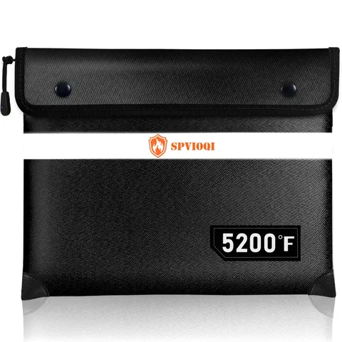 14.2x11 Inch Fireproof Waterproof Money Bag With Reflective Strip Safe Pouch