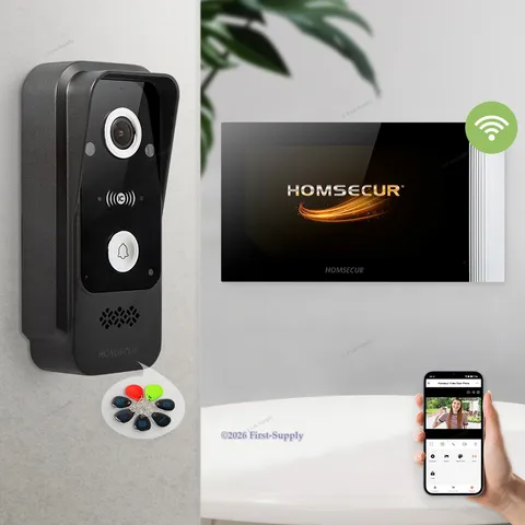 HOMSECUR 7" 4 Wire WIFI Video Door Phone Call Intercom Door Unlock Voice Message