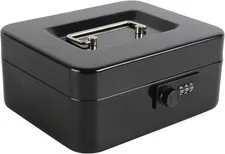 Steel Cash Box Safe with Combination Lock,Money Safe Box with Removable Coin Tra