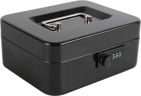 Steel Cash Box Safe with Combination Lock,Money Safe Box with Removable Coin Tra