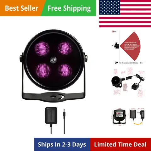 80ft IR Illuminator | AI4 No Hot Spot Wide Angle Infrared Light for Security ...