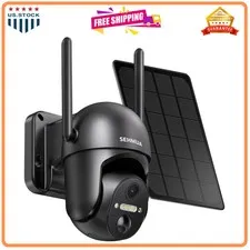 SEHMUA Solar Wireless Security Camera 2K 360 View Outdoor Battery WiFi Spotlight
