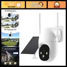 2K Wireless Solar Security Cameras - Outdoor WiFi Home Surveillance System