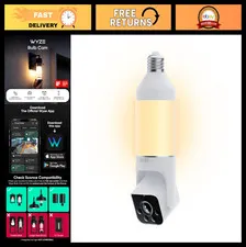 2K HD Smart Light Bulb Security Camera, WiFi Enabled, E26 Socket, Home Surveilla