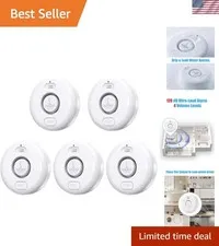 5 Pack Water Leak Alarm Detector, 120dB Loud Alert Water Sensor,  Waterproof,...