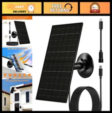 6W Solar Panel for Outdoor Security Cameras, USB/USB-C Charger, IP66 Waterproof,