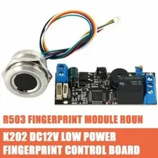 K202 DC12V Low Power Fingerprint Control Board+R503 Fingerprint Module Round US