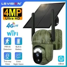 LS VISION 4G/WiFi Solar Security Camera 4MP PTZ Color Night Vision IP66