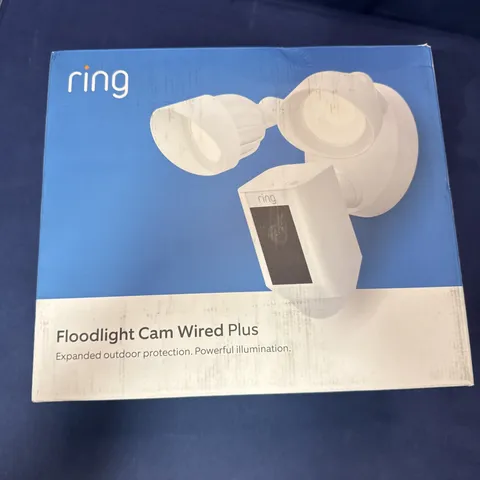 Ring Floodlight Cam Wired Plus Motion-Activated Camera 1080p White NEW