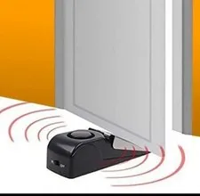 Black Door Stop Alarm with Siren | Travel & Home Security