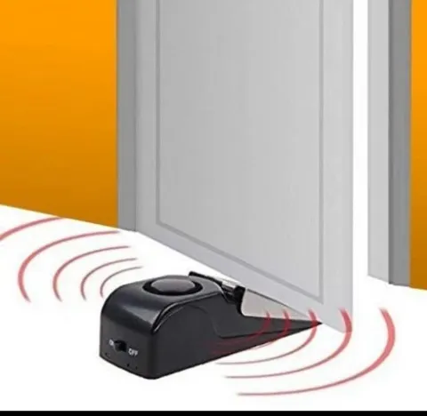 Black Door Stop Alarm with Siren | Travel & Home Security