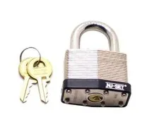 1-1/2" Laminated Steel Padlock, Stainless Steel Color 1-1/2 Inch Master Lock