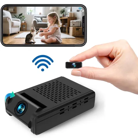Mini Security Camera,Wireless Micro Camera with 180°Rotating Lens, Free 1-Year C