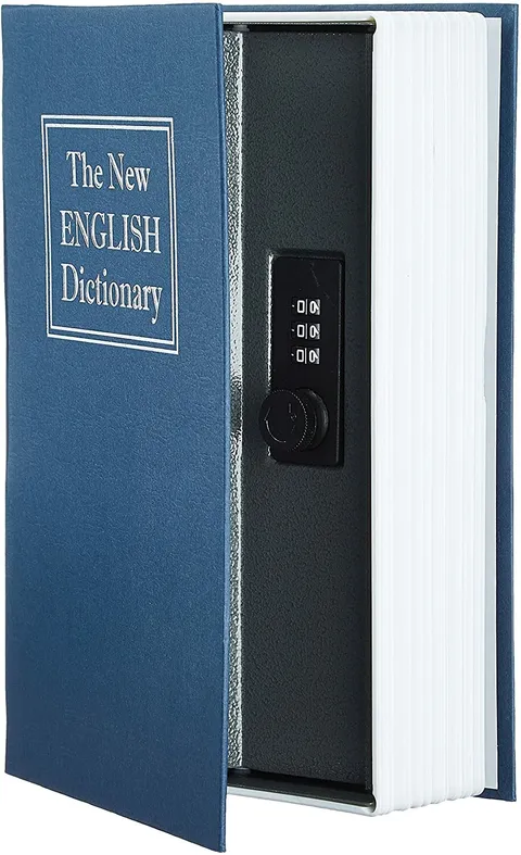 Black Book Safe (Dictionary), Combination Lock, by AmazonBasics.