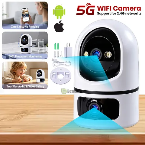 Wireless Dual-lens Pan Tilt 2K 5G Camera WiFi Security Camera Indoor Smartcamera