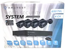 AMCREST AMDV6504-4B VIDEO SECURITY SYSTEM 650 TVL 4 CHANNEL BULLET NEW!