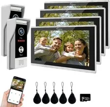 10" Wired Video Doorbell Intercom, Color Touch Screen, WiFi 1080P