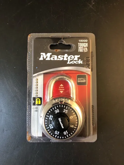 Master Lock Anti-Shim 3-Digit Combination Lock #1500D Vf2