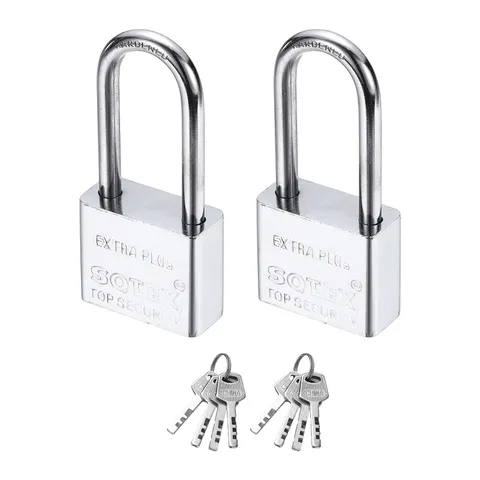 2Pcs 86 x 40 mm Heavy Duty Lock Alloy Steel High Security Padlocks with 6 Keys