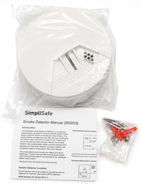 SimpliSafe SS3D Smoke Detector New Sealed Kit w Manual & Mounting Hardware