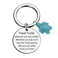 Meimimix Travel Turtle Keychain Wherever You May Wander Good Luck Charm Jewel...
