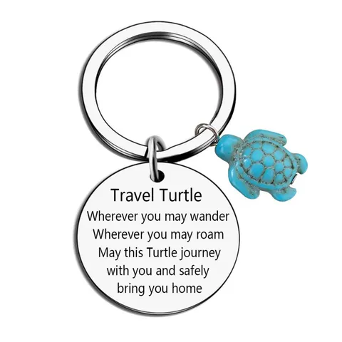 Meimimix Travel Turtle Keychain Wherever You May Wander Good Luck Charm Jewel...