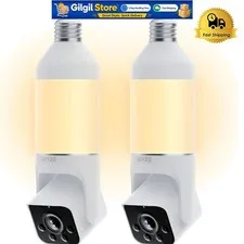 Enhanced 2-Pack Light Bulb Security Camera with Smart Home Compatibility