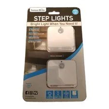 (2-Pk) Sensor Brite Peel & Stick Wireless Motion-Activated LED Step Lights