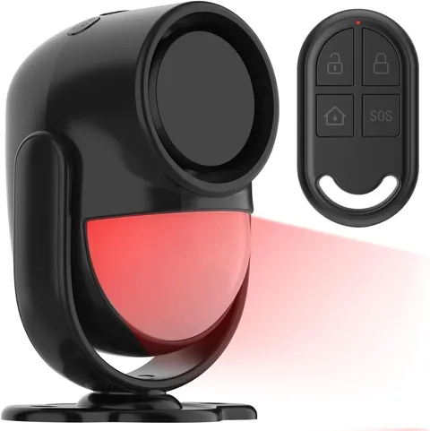 125dB Loud Motion Sensor Alarm with 328ft Remote Control (40ft PIR Detector, 3*A