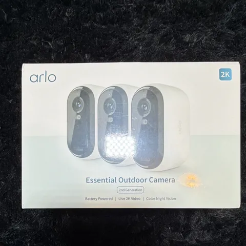3 pack Arlo Essential Outdoor Camera 2nd Gen 2K WiFi Battery Color Night Vision