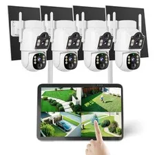 Hiseeu Security Camera 4MP Solar Security Cameras Wireless Outdoor Auto Tracking