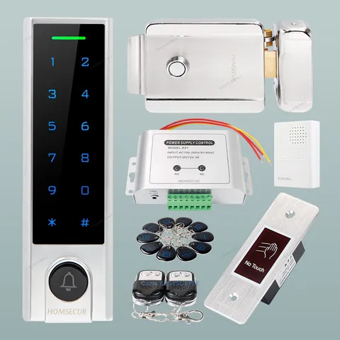 HOMSECUR House Gate Door Security RFID Reader Doorbell Access Control System Kit
