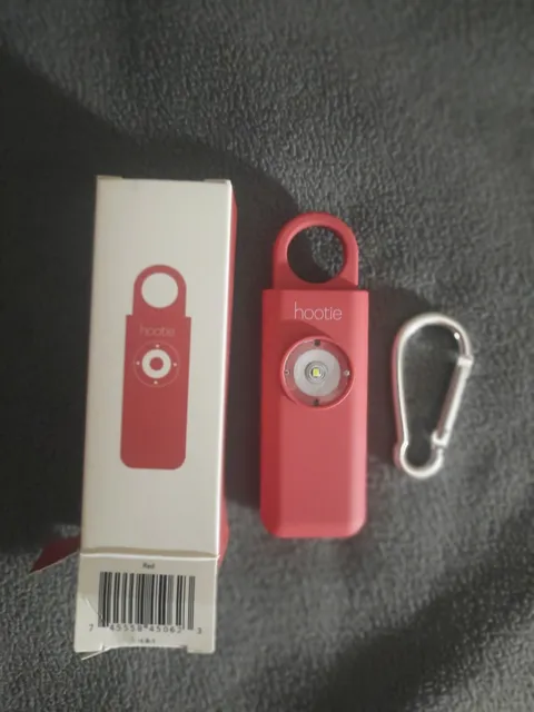 HOOTIE Personal Safety Keychain Alarm - 130dB Siren & Light Self Defense - RED