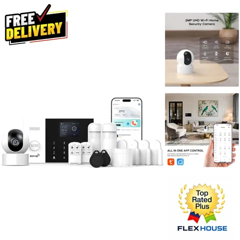 Battery-Powered Wireless Alarm System with HD Security Camera - Easy Setup