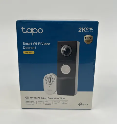 Tapo D225 2K Video Doorbell Wired or Battery w Chime Night Vision