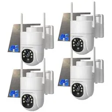 4Pack Solar Security Camera Outdoor |4G LTE Cellular| 2-Way Audio| PIR Detection