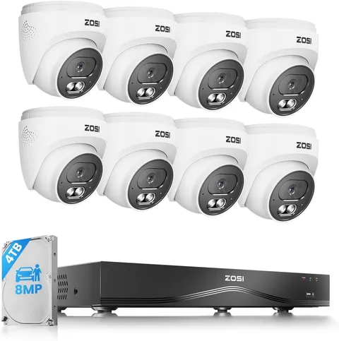 ZOSI 16CH NVR 4K 8MP 8MP PoE IP POE Security Outdoor Home Camera System 4TB HDD