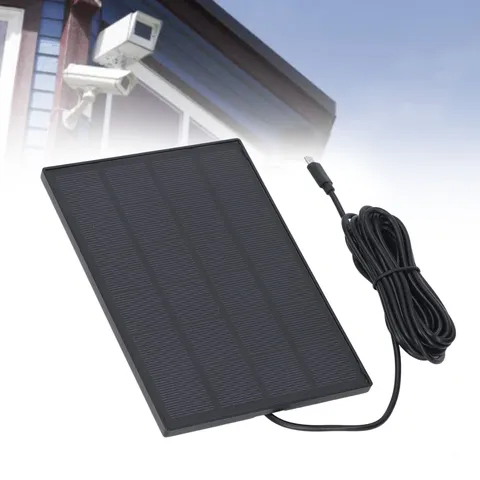 5W Solar Panel Charger For Security Camera - Waterproof For Outdoor Use For