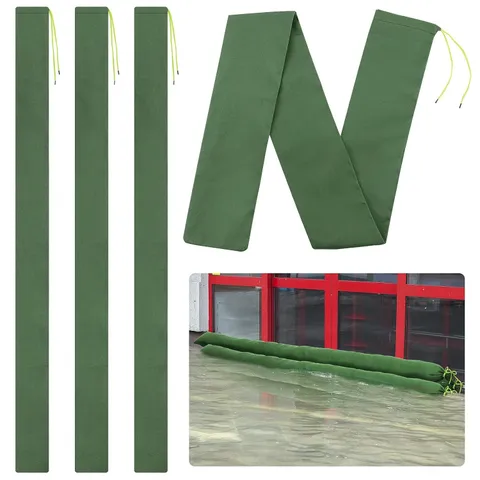 6ft Thickened Canvas Sand Bags for Flooding 4Pcs with Elastic Band Reusable